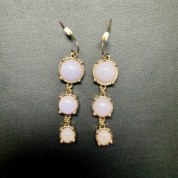 Pale purple lavender circle drop dangle jewel earrings - Picture 1 of 2
